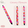 Groovy Flowers Glitter Pen | Ready-to-Ship Handmade Pen