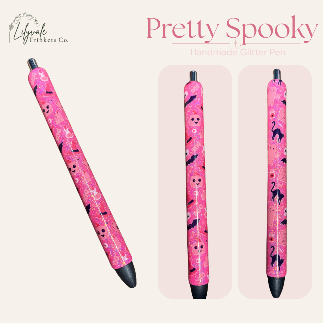 Pretty Spooky Glitter Pen | Ready-to-Ship Halloween Pen