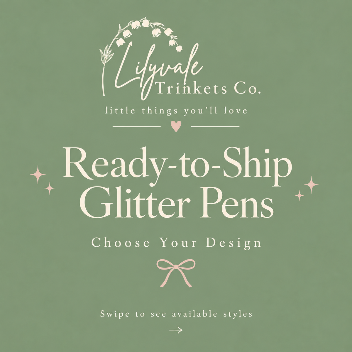 Ready-To-Ship Glitter Pens | Choose Your Design