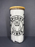Spooky Vibes Ghost 16 oz Glass Cup