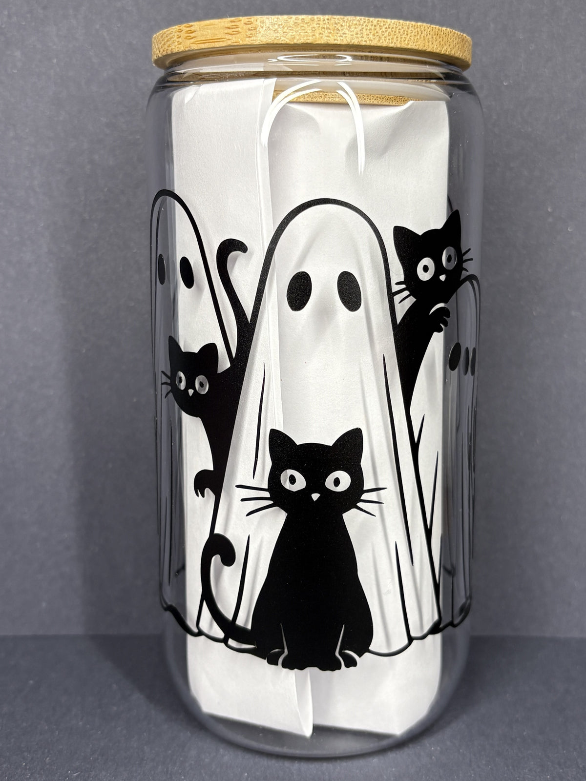 Ghosts & Black Cats 16 oz Glass Cup