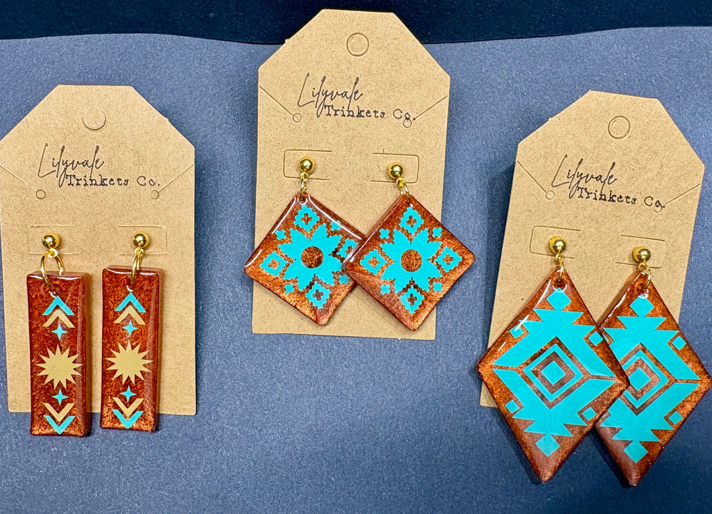 Southwestern Earring Collection | Handmade Resin Statement Earrings