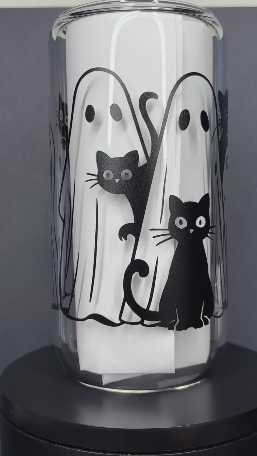 Ghosts & Black Cats 16 oz Glass Cup